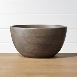 Brooks Grey Wood Serving Bowl