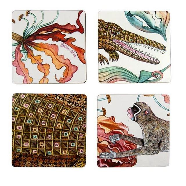 Flame Lily Crocodile - Coasters Sandstone (S/4)