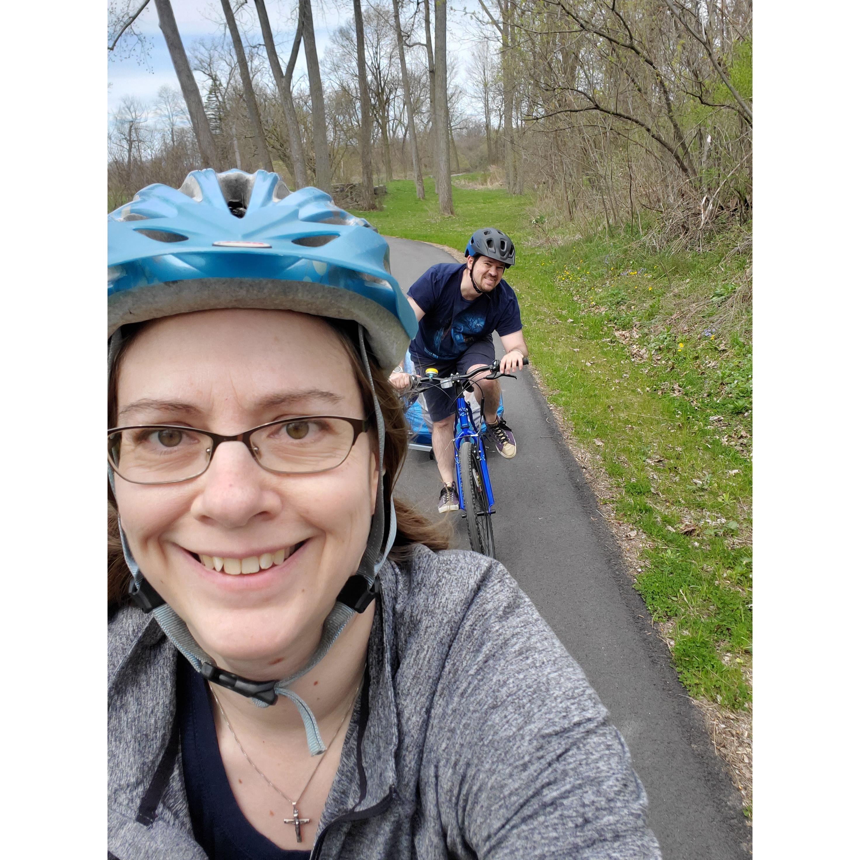 1st bike ride on Canal, summer 2020