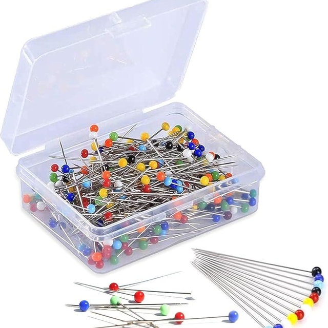 MINTHE 100PCS Sewing Pins for Fabric, Straight Pins Sewing with Pearlized Colored Heads, Quilting Supplies, Pearl, Stick, Corsage, Head