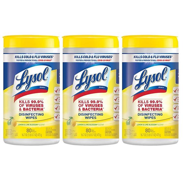 Lysol Disinfecting Wipes Value Pack, Lemon And Lime Blossom, 240 Count