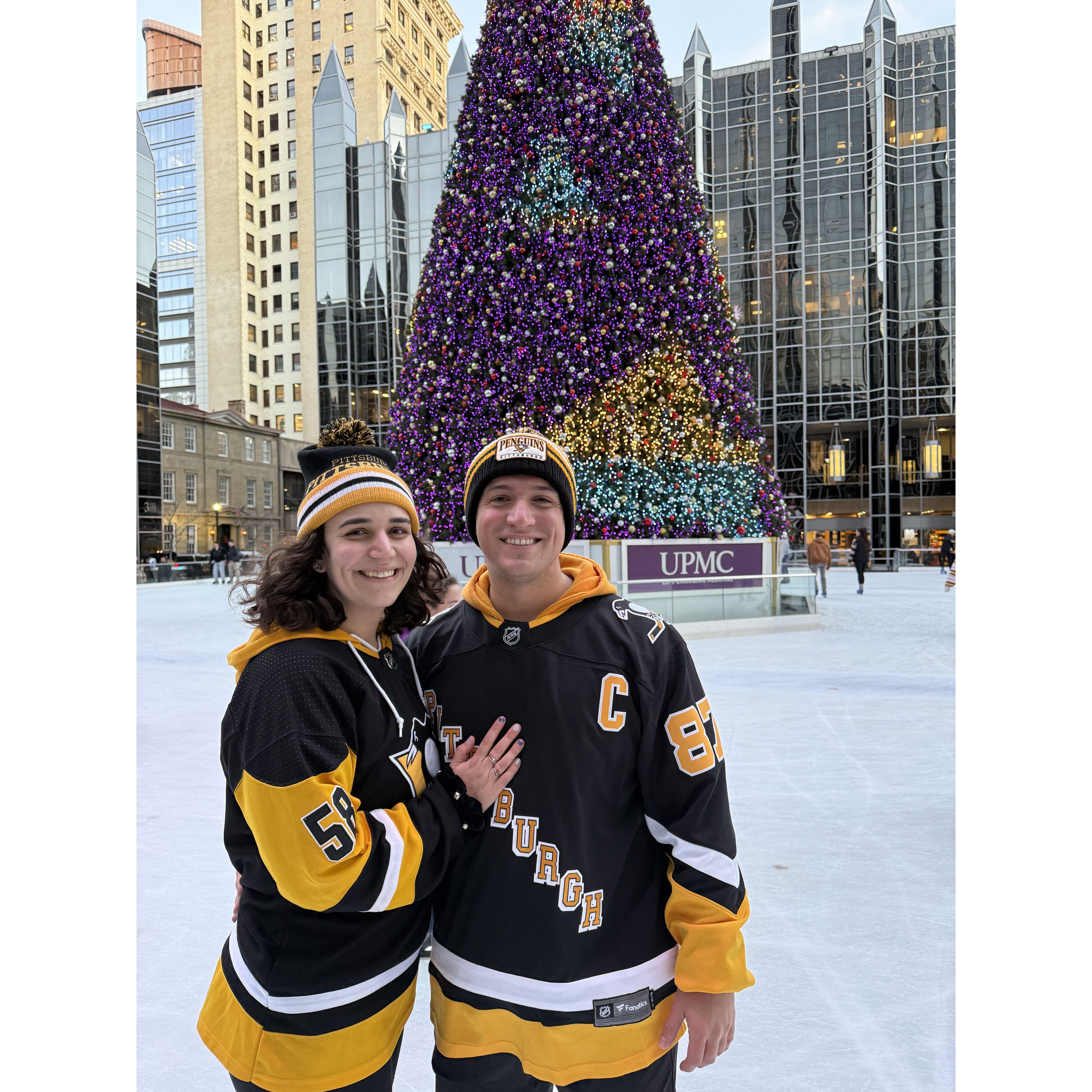 Ice skating at PPG Place in Pittsburgh!