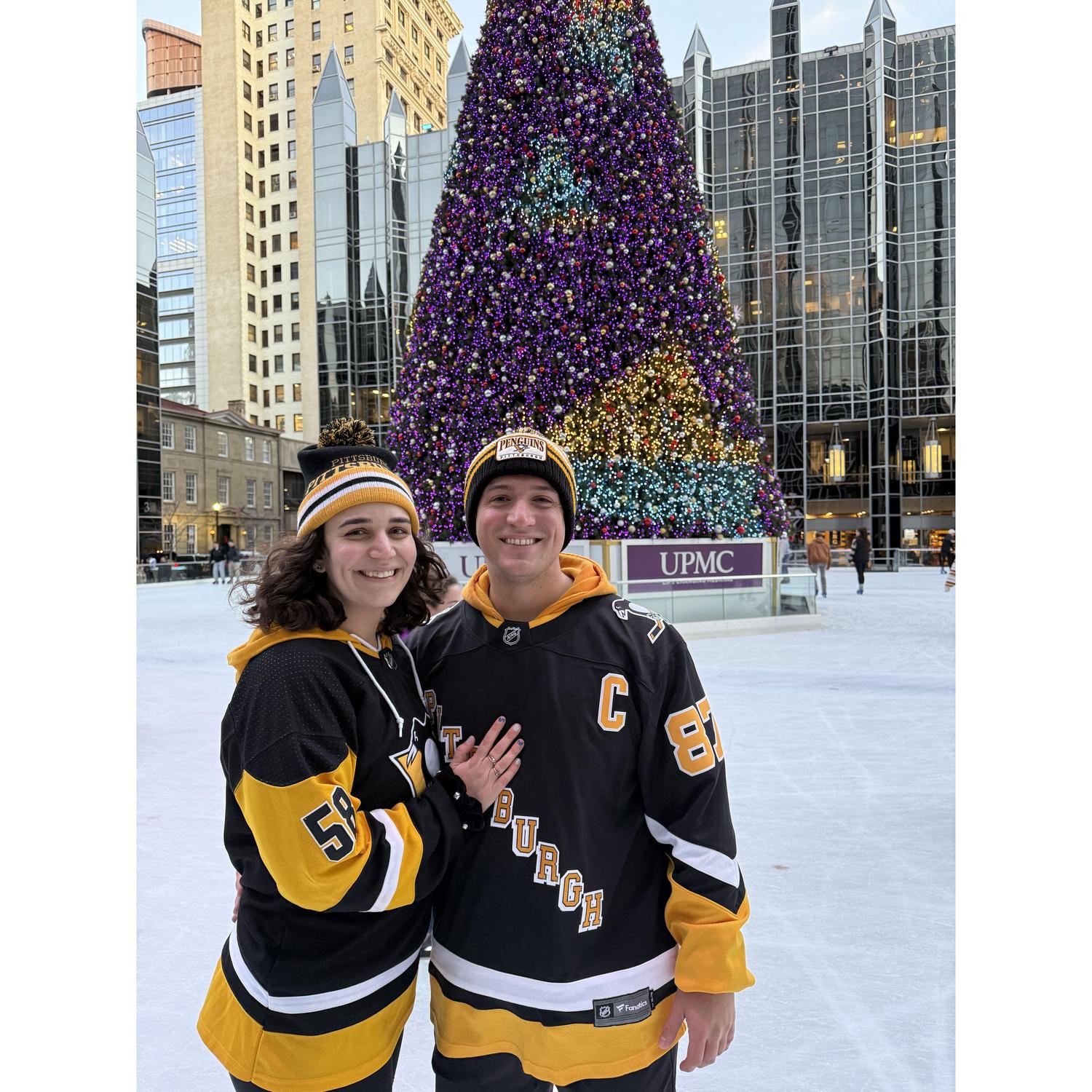Ice skating at PPG Place in Pittsburgh!