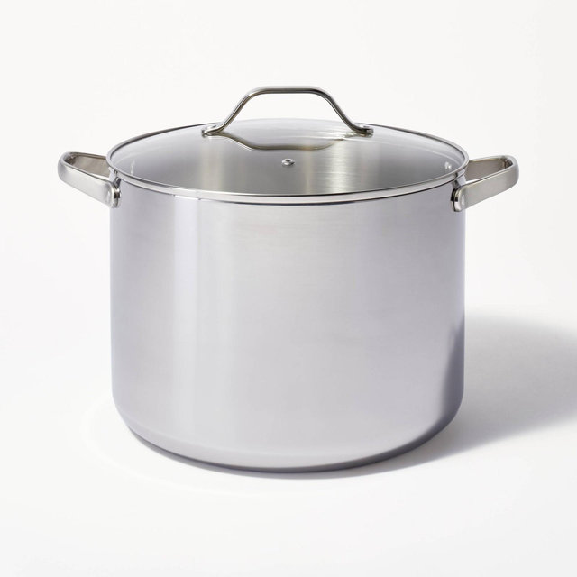 16qt Stainless Steel Stock Pot Silver - Figmint™