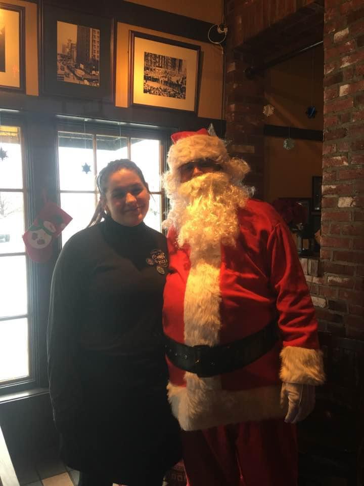 Yes, that’s Jose dressed as Santa. Our first Christmas together working at UNO’s.