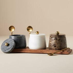 Marble Condiment Set with Spoons