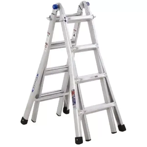18 ft. Reach Aluminum Telescoping Multi-Position Ladder with 300 lbs. Load Capacity Type IA Duty Rating