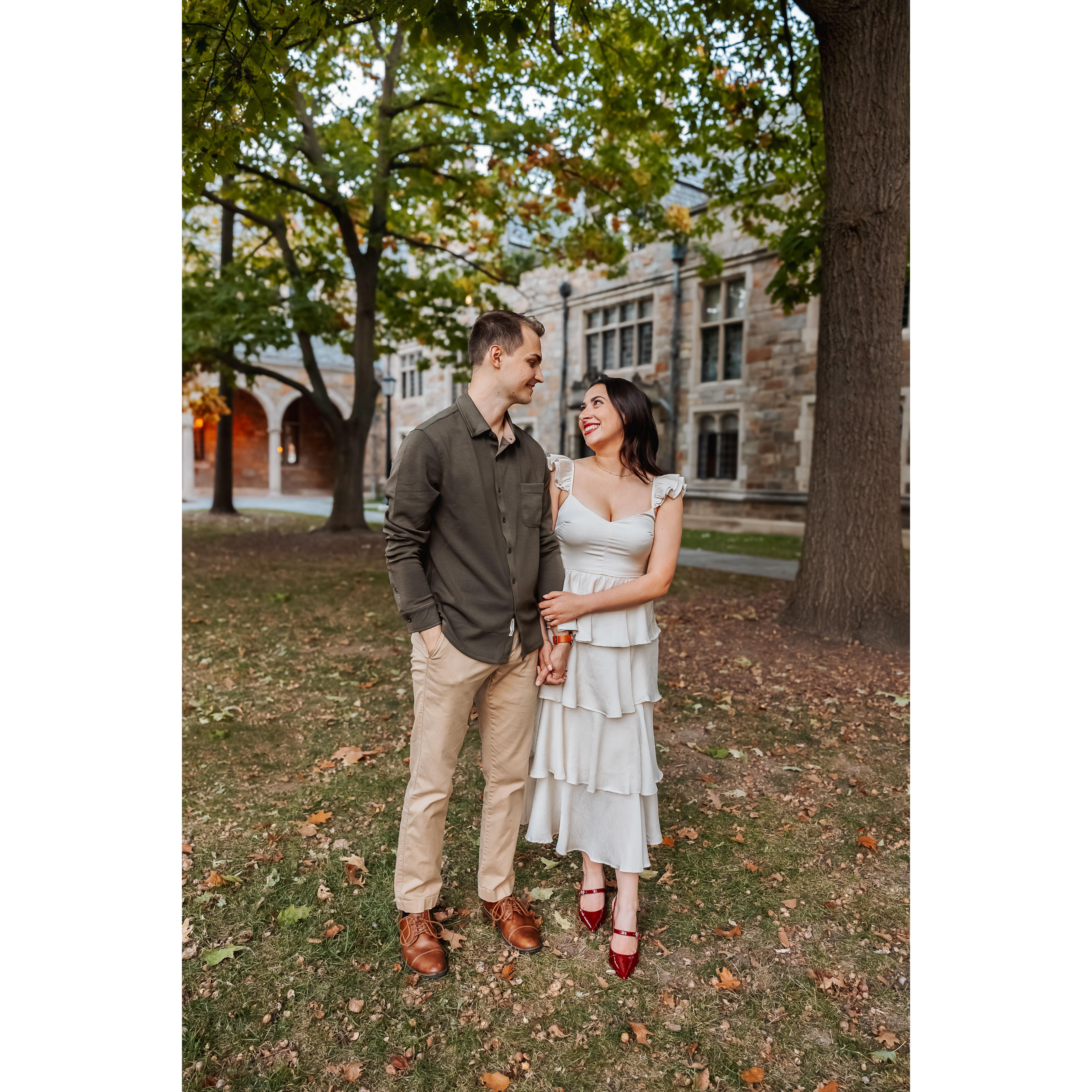 the Michigan Law quad is beautiful, but it's also where we had our first date. Eric had a special pass to go to the Lawyer's Club Dining Room