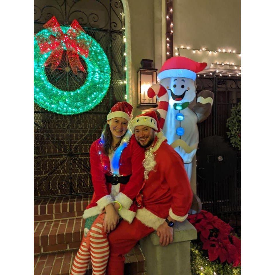 Us looking for Christmas lights