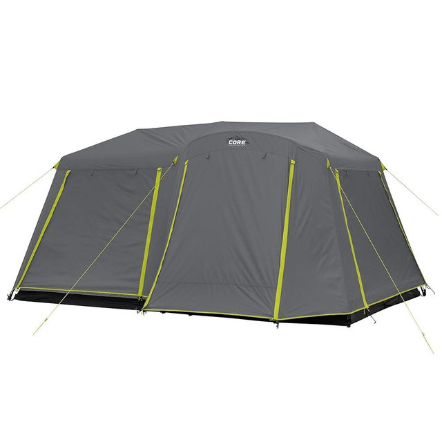 CORE Instant Cabin Tent | Large Camp Tent for Family with Full Rainfly for Weather Protection and Storage for Camping Accessories | Portable Tent for Car Camping with Carry Bag