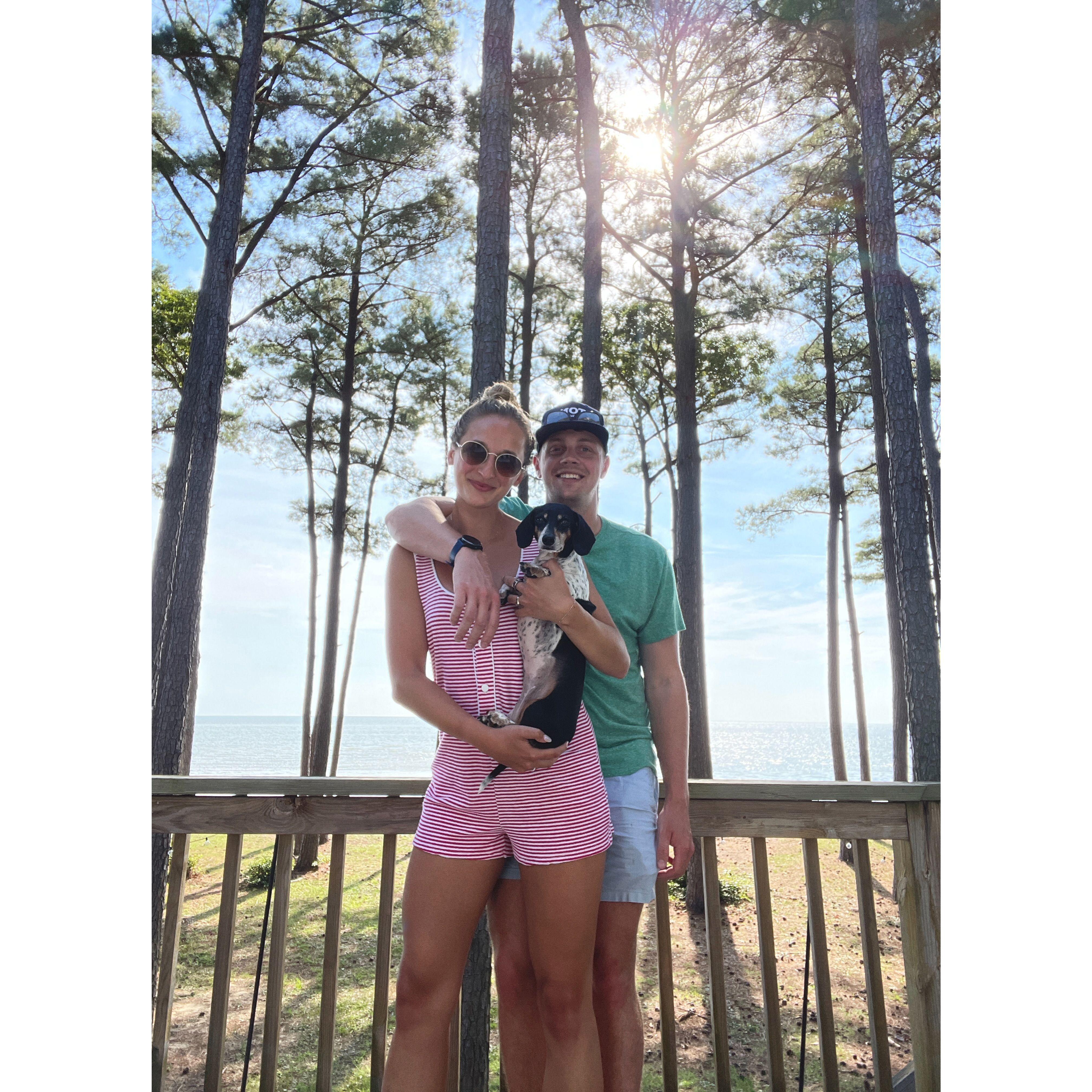 At Anna's family beach house in Virginia - has become one of Anna, Dan & Oakley's favorite places