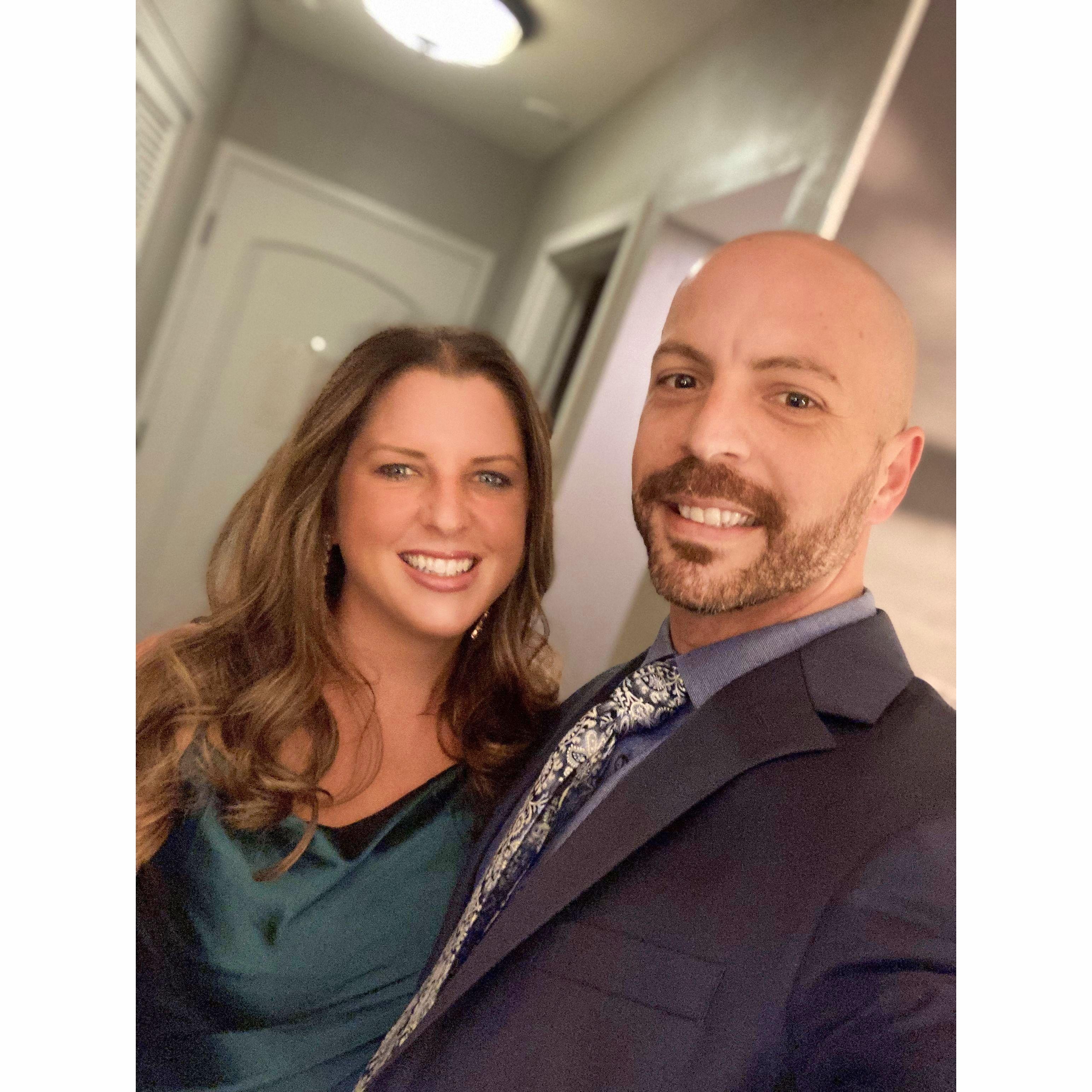 Our real first photo, taken during Jonathan's company holiday party.