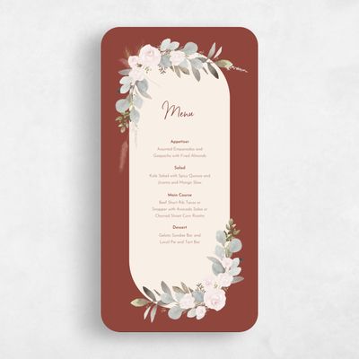 Orange Rounded Wedding Menu - Adeleida