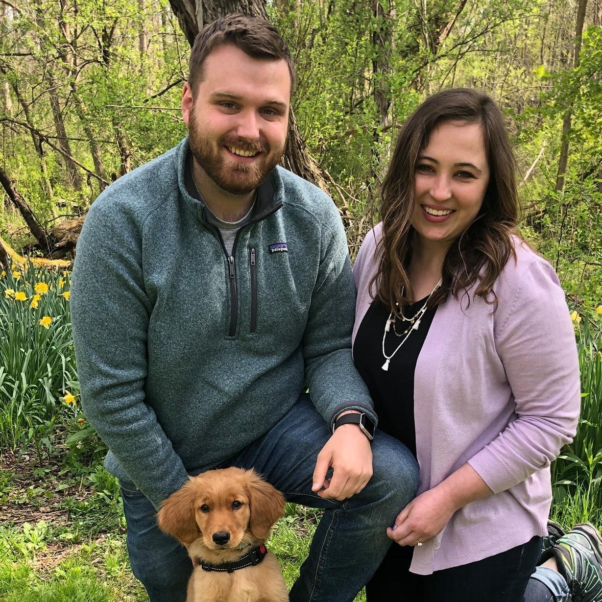 Our photo in the daffodil meadow, just after our engagement!