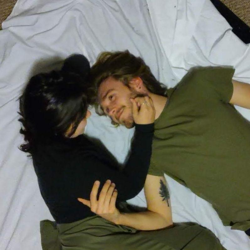 We couldn't wait for our engagement pictures, so while we were watching X-Files at 11:30 pm, we set this up. My phone may have been tied to the ceiling fan.