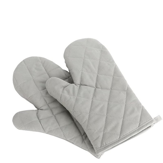 Nachvorn Oven Mitts, Premium Heat Resistant Kitchen Gloves Cotton & Polyester Quilted Oversized Mittens, New Gray