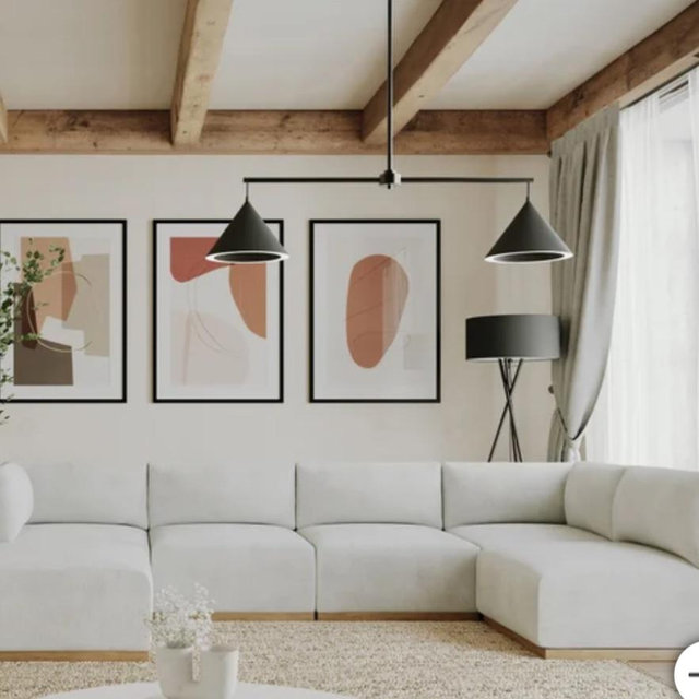 Henredon Murphy Fabric Modular Sectional with Ottoman