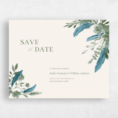 Teal, Green Wedding Save the Date - Bethany Bloom