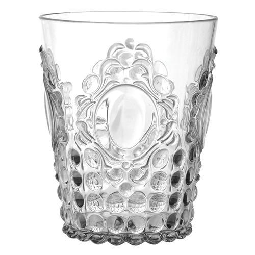 Baci Milano Baroque & Rock Clear Acrylic Water Glasses - Set of 6