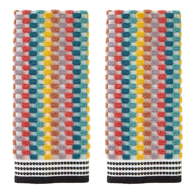 SKL Home Mid-Century Hand Towel Set, Multicolored, 2 Count
