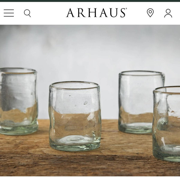 Organic Double Old-Fashioned Glasses (Set of 4)