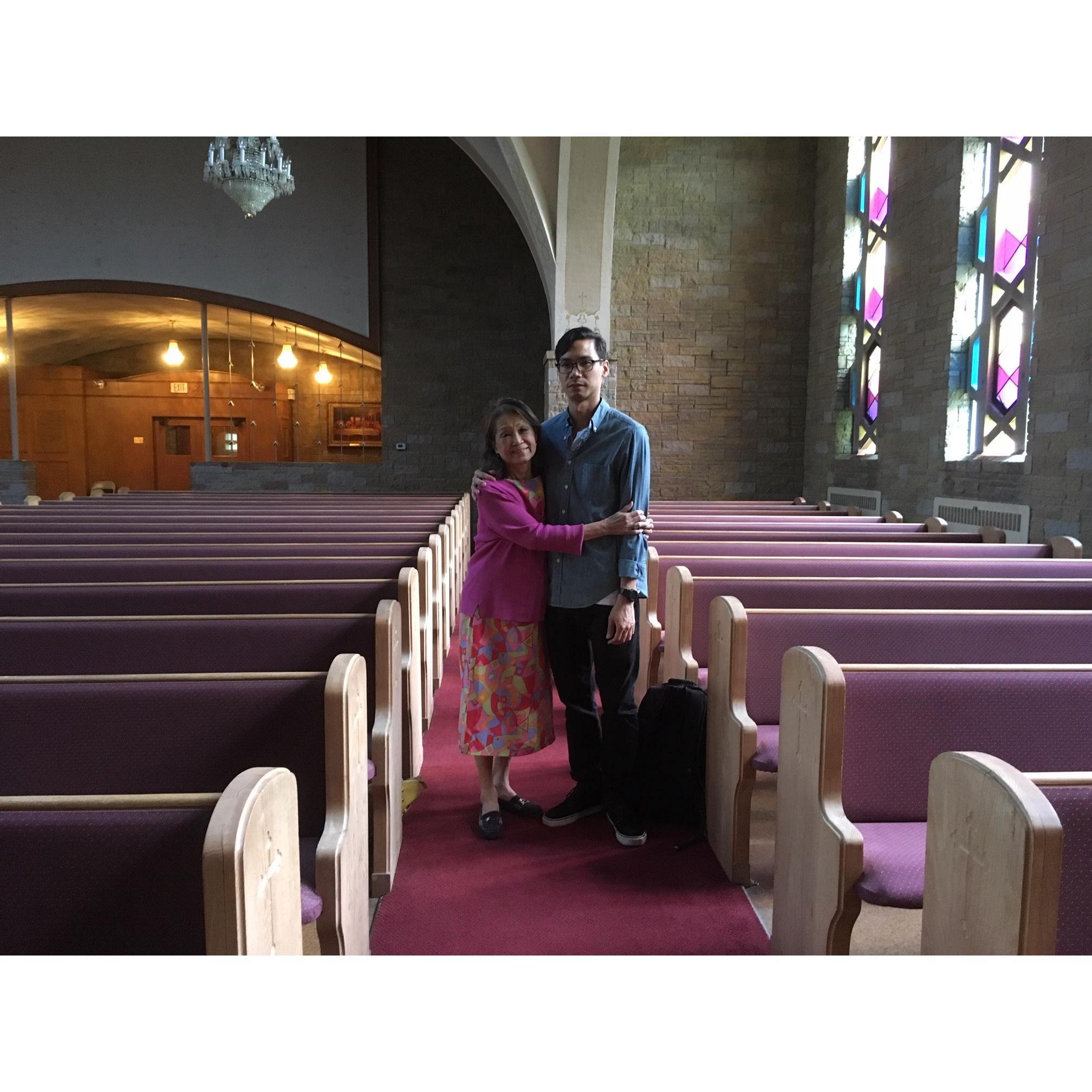 Henry and his Mom at Victoria's christening. Boston, MA