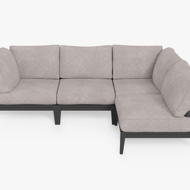 Charcoal Aluminum Outdoor L Sectional - 4 Seat