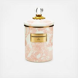 Rosy English Garden Enamel Canister
