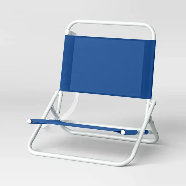 Outdoor Portable Beach Sand Chair Navy Blue - Sun Squad™