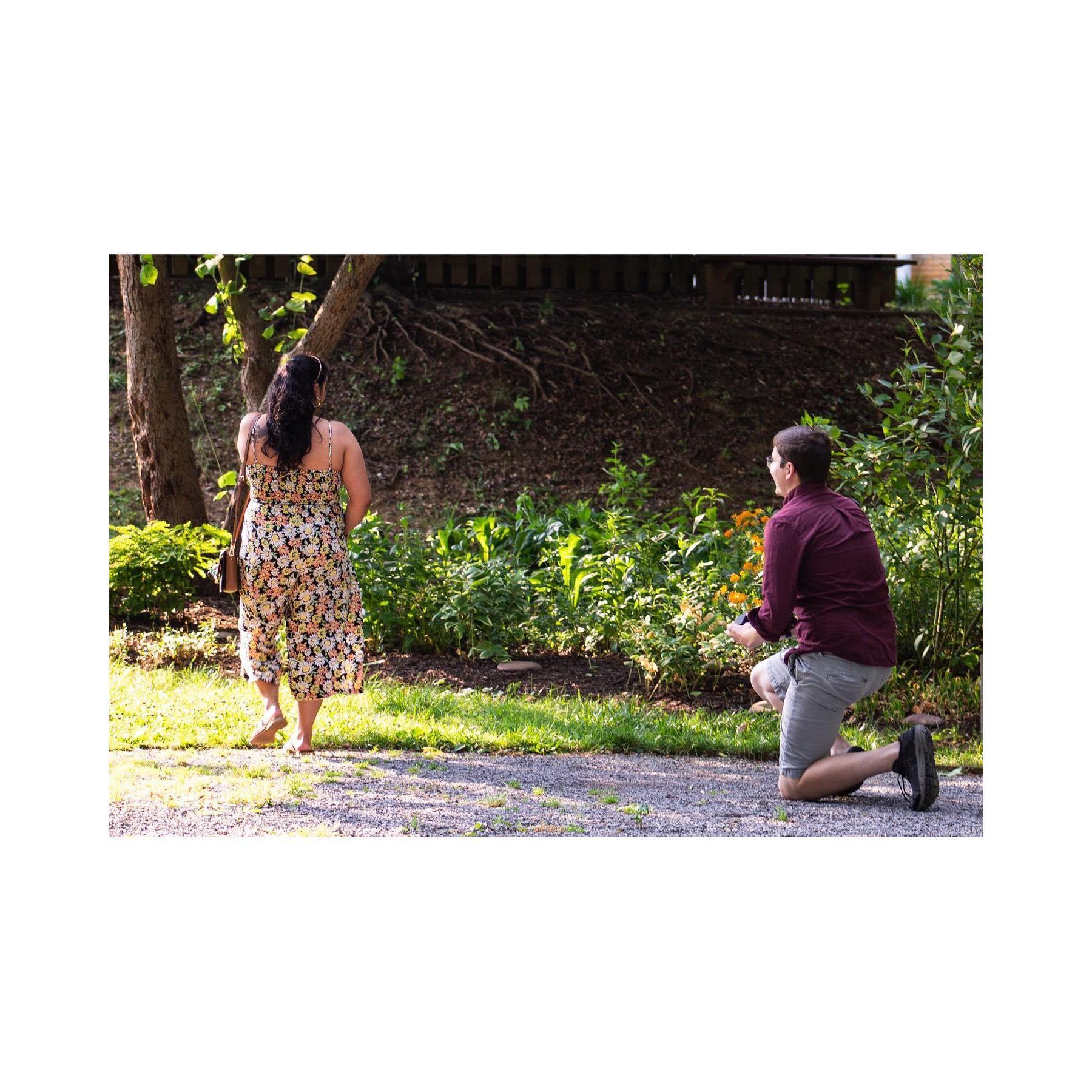 Walking in the garden where we had our first kiss.