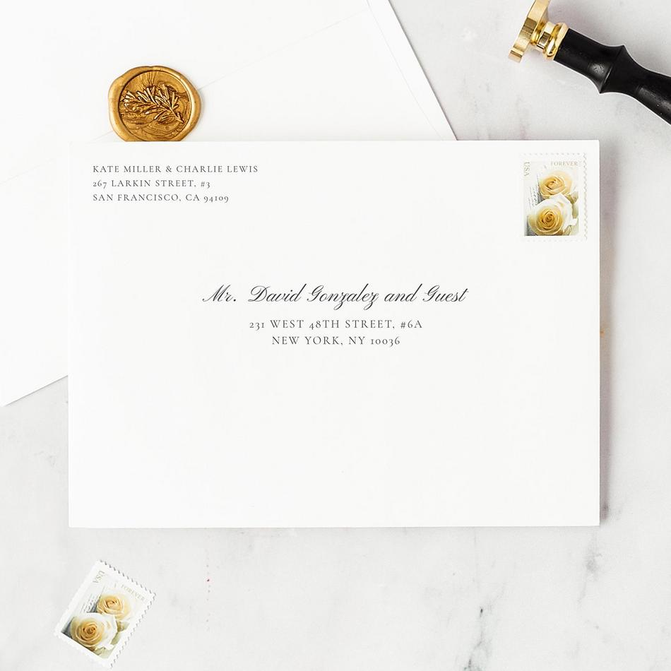 Abbey Frame Letterpress | Black | Zola Wedding Invitations