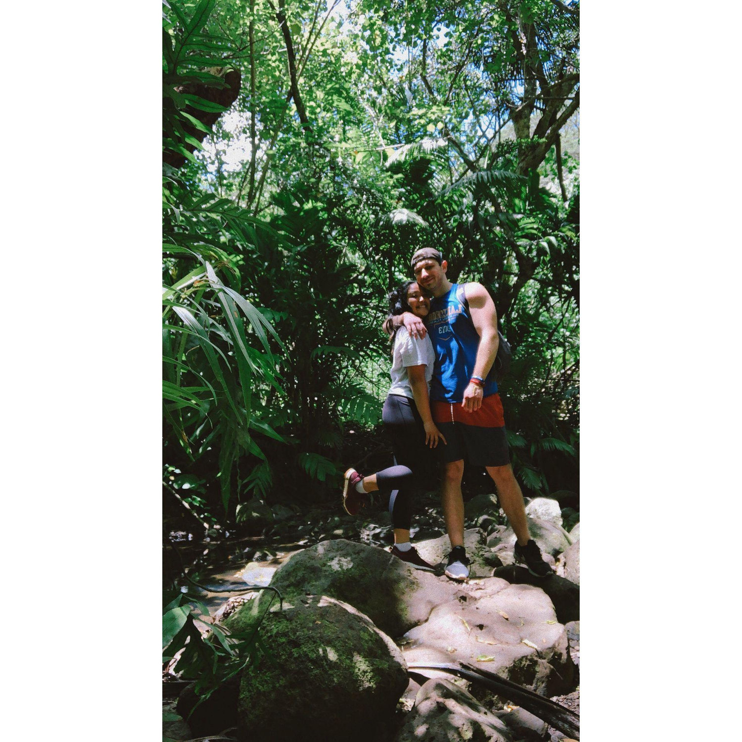 Eli's first hike in Hawai'i at Waimano Falls - 2021