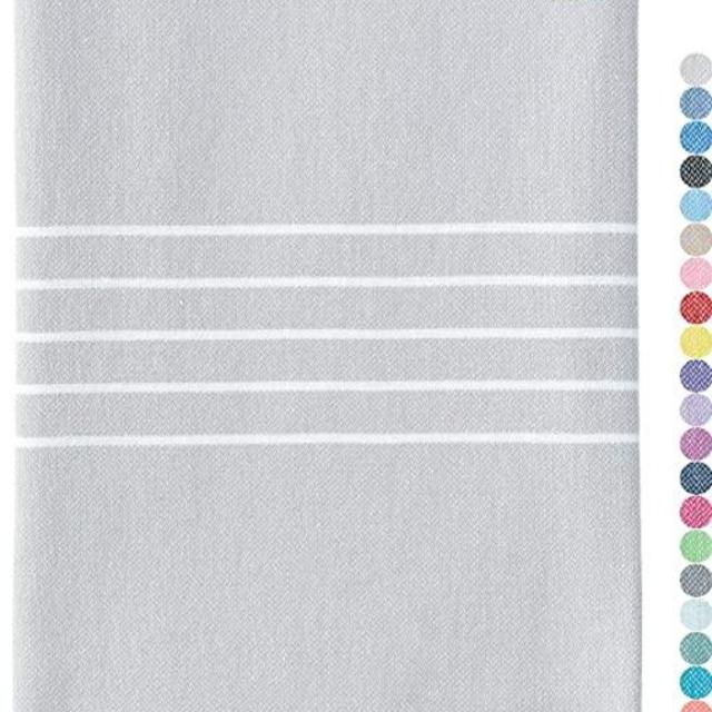 WETCAT Original Turkish Beach Towel (39 x 71) - Prewashed Peshtemal, 100% Cotton - Highly Absorbent, Quick Dry and Ultra-Soft - Washer-Safe, No Shrinkage - Stylish, Eco-Friendly - [Grey]