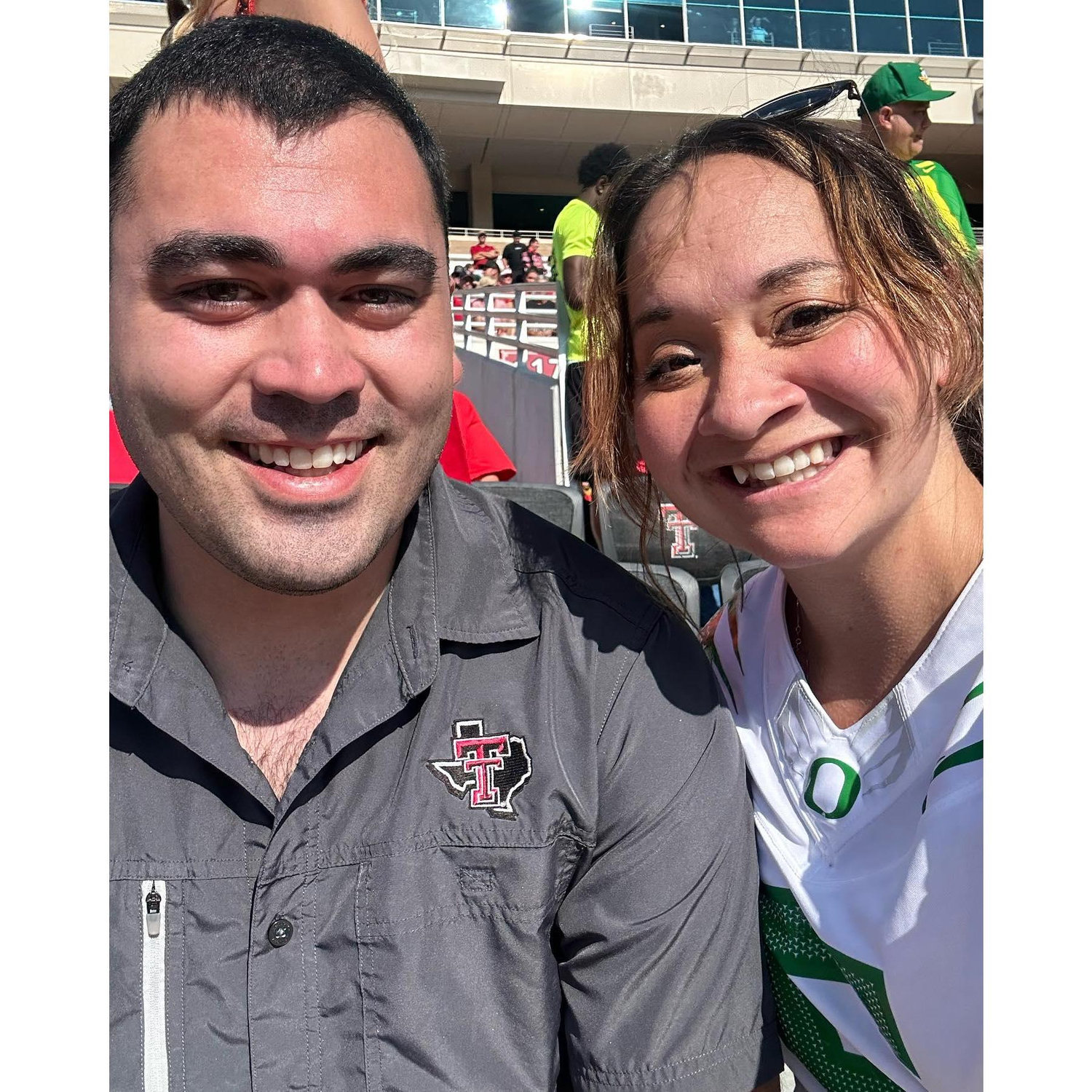 Oregon Ducks @ Texas Tech football game together