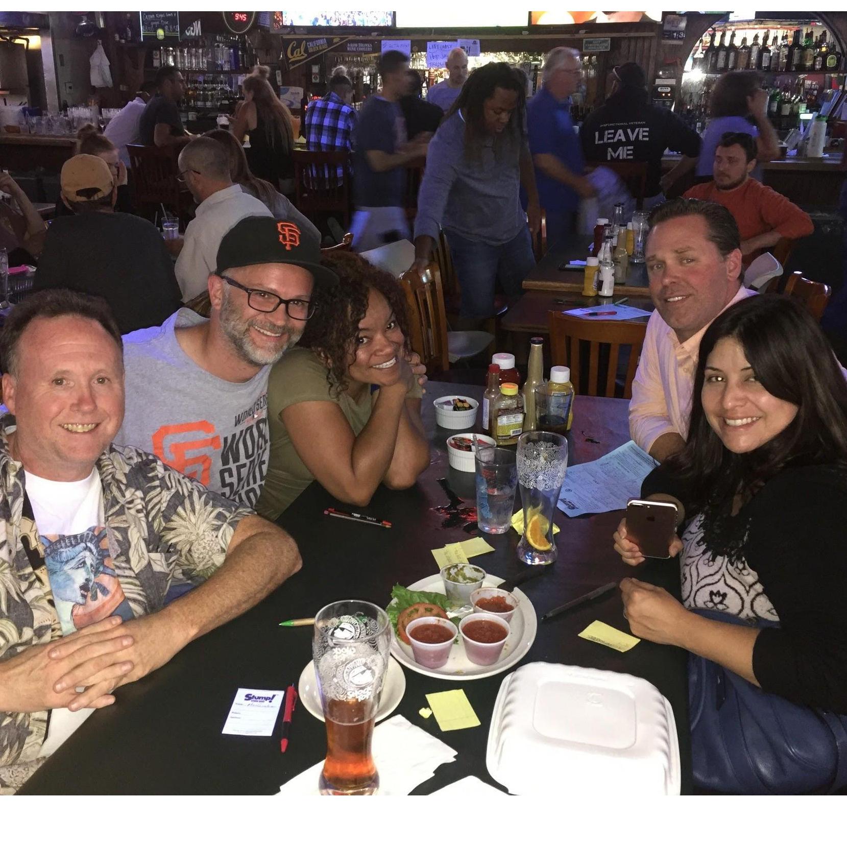 we used to enjoy bar trivia on Tuesday nights.  This is one of the times we were the winning team.