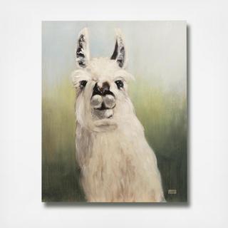 Llama Headshot Art Canvas Print