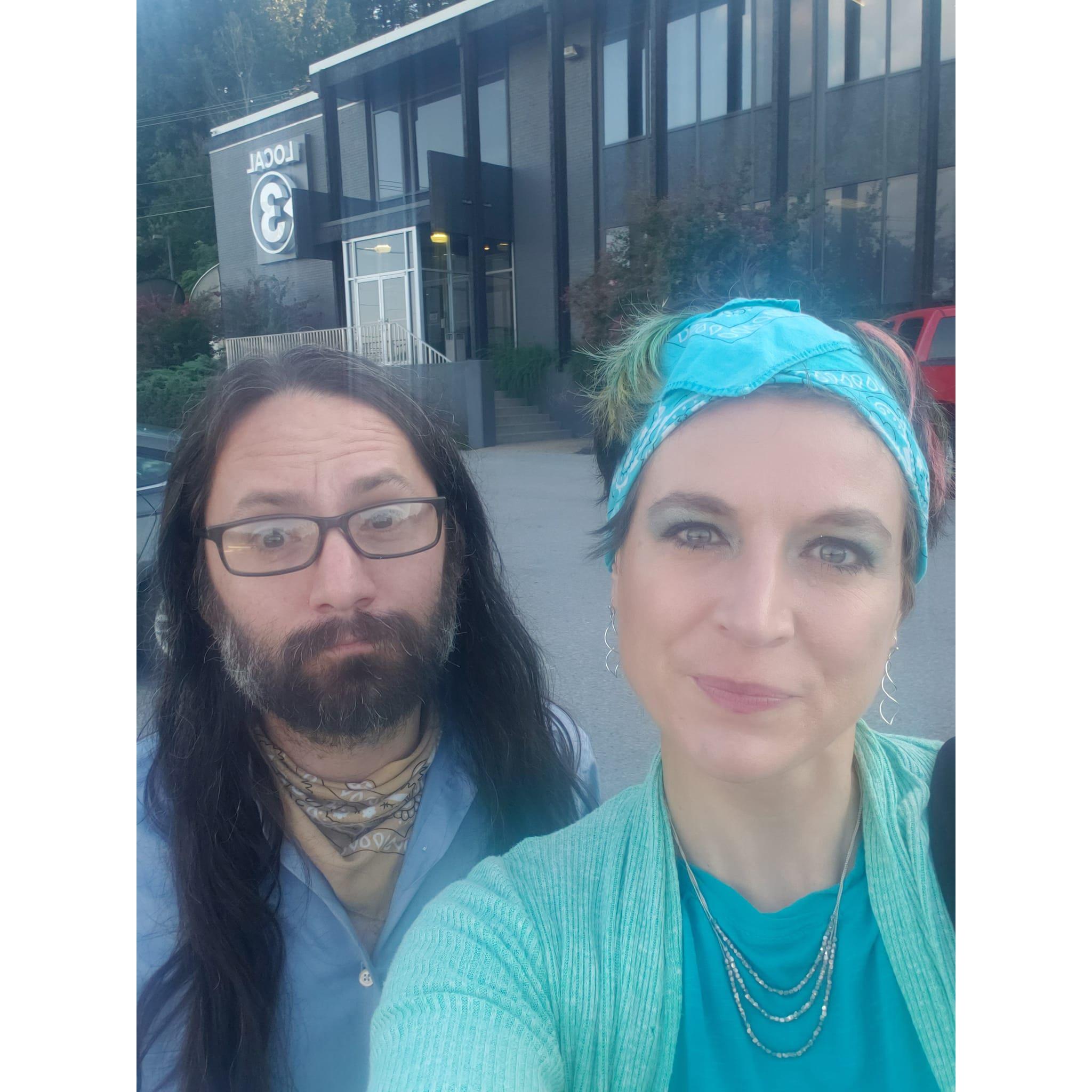 We took this pic at 8:00am, right before our first TV appearance together on 3 Plus You! We were promoting Jessie's Messy Mind, which Jack directed this time around.