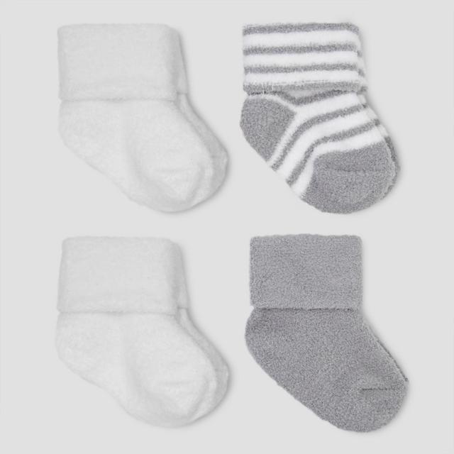 Baby Boys' 4pk Socks - Just One You® made by carter's Gray 3-12M