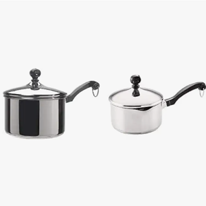Farberware Classic Series Stainless Steel 1-Quart Covered Saucepan with Farberware Classic Stainless Steel 2-Quart Covered Saucepan