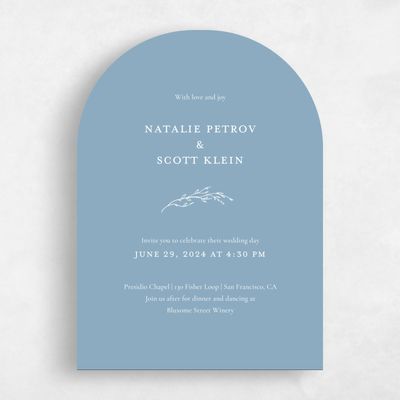 Blue Arch Wedding Invitation - Normandy Classic