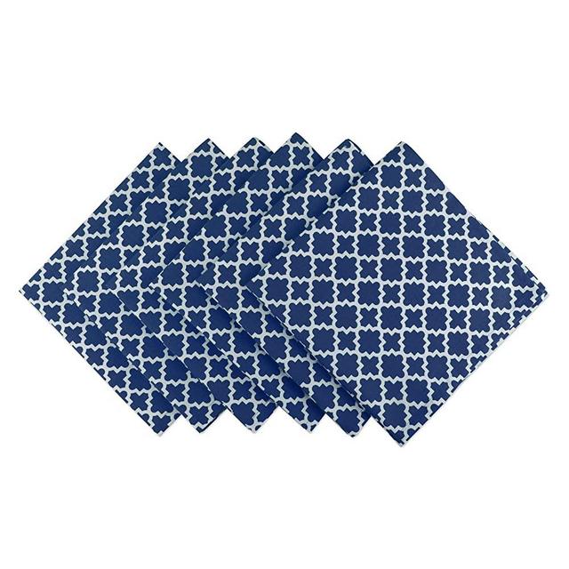 DII Lattice Cotton Napkin for Brunch, Weddings, Showers, Parties and Everyday Use - 20x 20", Nautical Blue and White, Set of 6