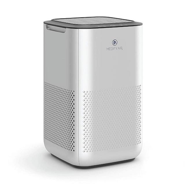 Medify MA-15 Air Purifier with H13 True HEPA Filter | 330 sq ft Coverage | for Smoke, Smokers, Dust, Odors, Pet Dander | Quiet 99.9% Removal to 0.1 Microns | Silver, 1-Pack