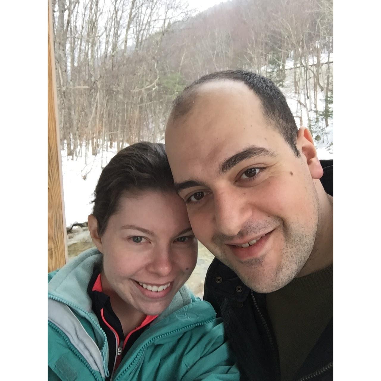 Our first trip together, skiing in Vermont