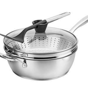 Cuisinart Preferred Pan 4-Pc Set - Stainless Steel (4.5 Qt. Multi-Purpose Pan w/Cover, Steamer, Slotted Turner)