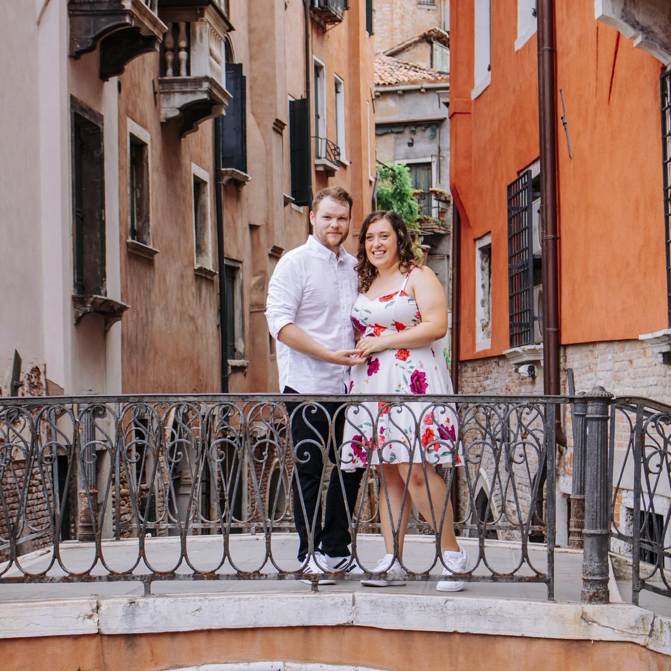 Our engagement shoot in Venice, Italy (moments after he proposed)!