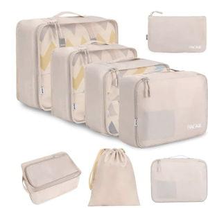 BAGAIL 8 Set Packing Cubes Luggage Packing Organizers for Travel Accessories-Cream