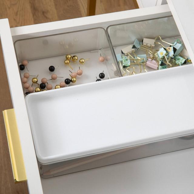 Martha Stewart 3pc Plastic Stackable Storage Boxes with White Plastic Lids Clear