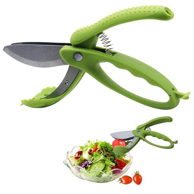 Salad Scissors, Salad Chopper with Double Blades, Lettuce Chopper, Lettuce Scissors for Chopped Salad, Chopped Salad Chopper Tool for Tossing and Chopping in Salad Bowl