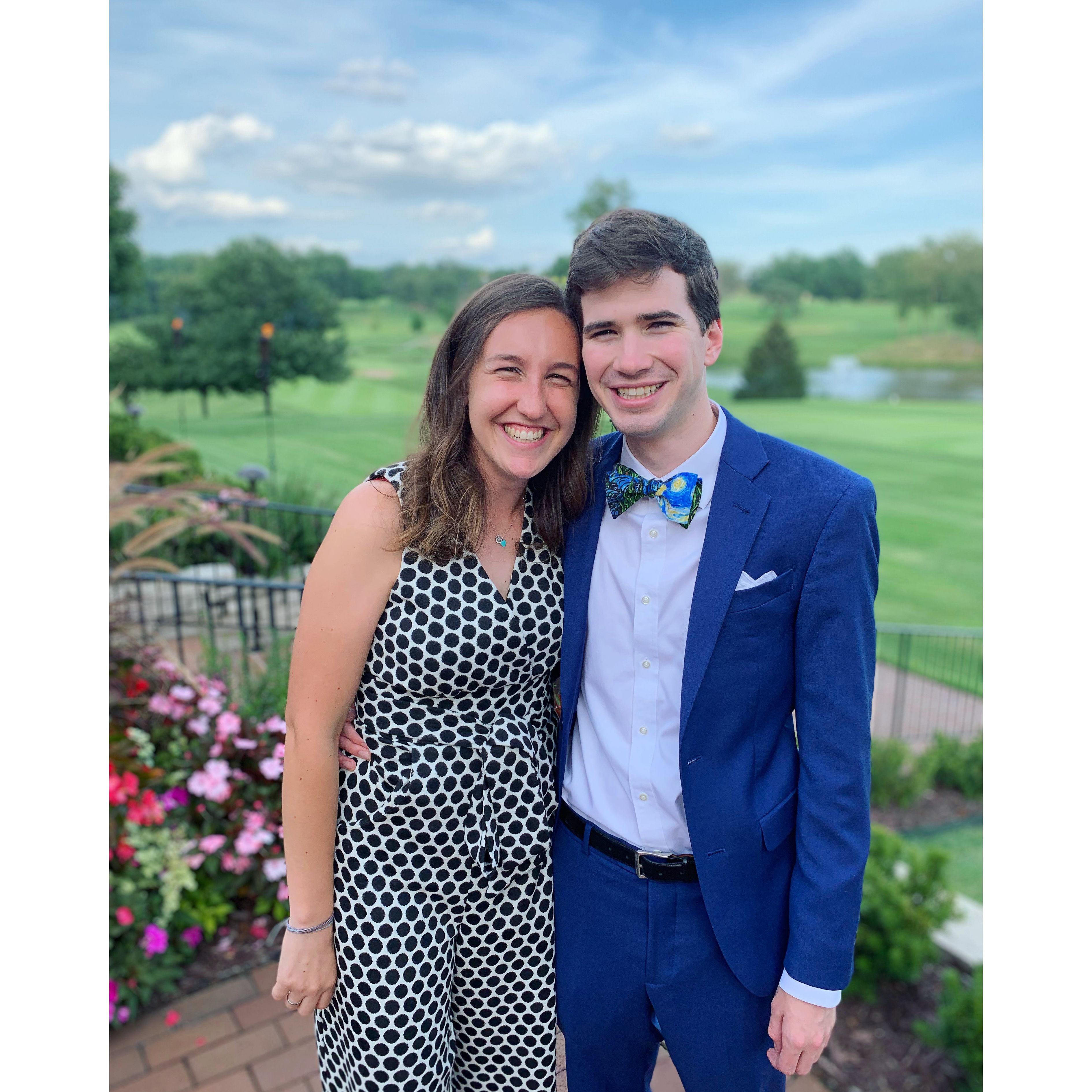 Beautiful golf course in the background (Peter taught Sabrina how to play golf, Sabrina taught Peter how to play Wii golf)