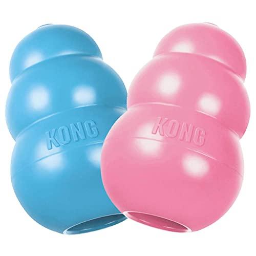KONG - Puppy Toy - Natural Teething Rubber - Fun to Chew, Chase and Fetch (Includes One Toy, Color May Vary)